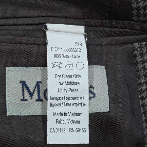 Lauren Ralph Lauren Blazer Mens US 52R Houndstooth Tweed Wool Lined 2B 2 Vented - Picture 12 of 16